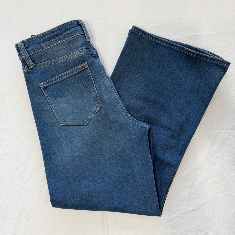 Zara Women's Size 8 Wide Leg Jeans High Rise Medium Wash Blue Denim Pants